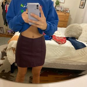 Free People dark purple leather skirt.